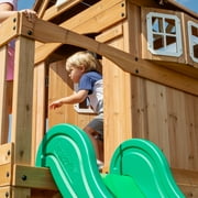 Backyard Discovery Montpelier Cedar Wood Swing Set, Slide, Clubhouse, Monkey Bars