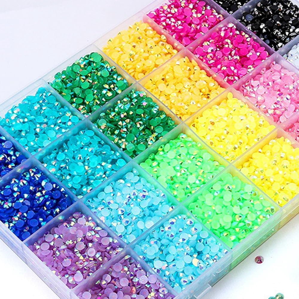 40 Colors Resin Jelly Rhinestones, 32000pcs Colorful DIY Resin Rhinestone Kit with Tools, Resin Jelly Rhinestones for Bedazzling Clothes, Shoes & Nails
