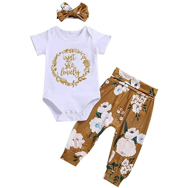 Ensemble Haut Raye Et Combinaison Unie A Ceinture Pour Bebe Fille Pour Tout Petit Walmart Com Walmart Com