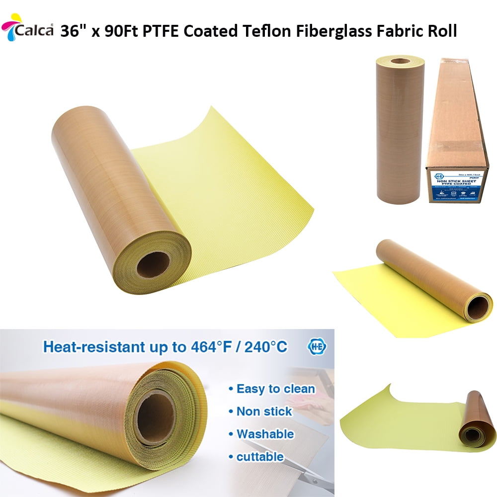 CALCA 39 x 15Ft PTFE Fiberglass Fabric Sheet Roll Teflon Coated