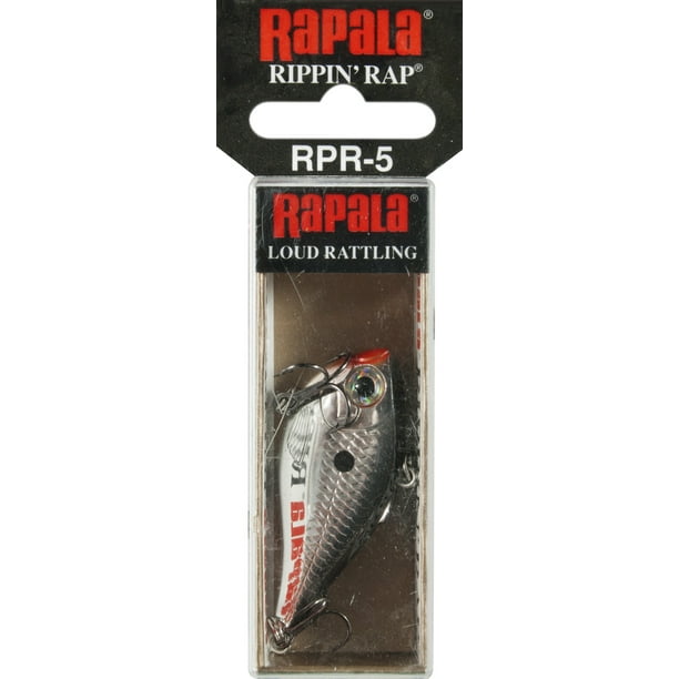 Rapala Rippin' Rap 05 Rattling Lipless Crankbait 2" Fishing Lure Chrome - Walmart.com - Walmart.com