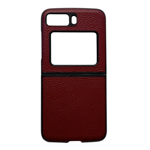 For Motorola Moto Razr 2022 Genuine Leather Lychee Texture Phone Case