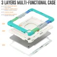 thumbnail image 5 of Dteck for iPad Air 13 Inch Case M2(2024) Heavy Duty Case, Shockproof Drop Protection with Screen Protector & Pencil Holder & Rotating Stand & Handle Rugged Protective Cover, Rainbow Mint, 5 of 6