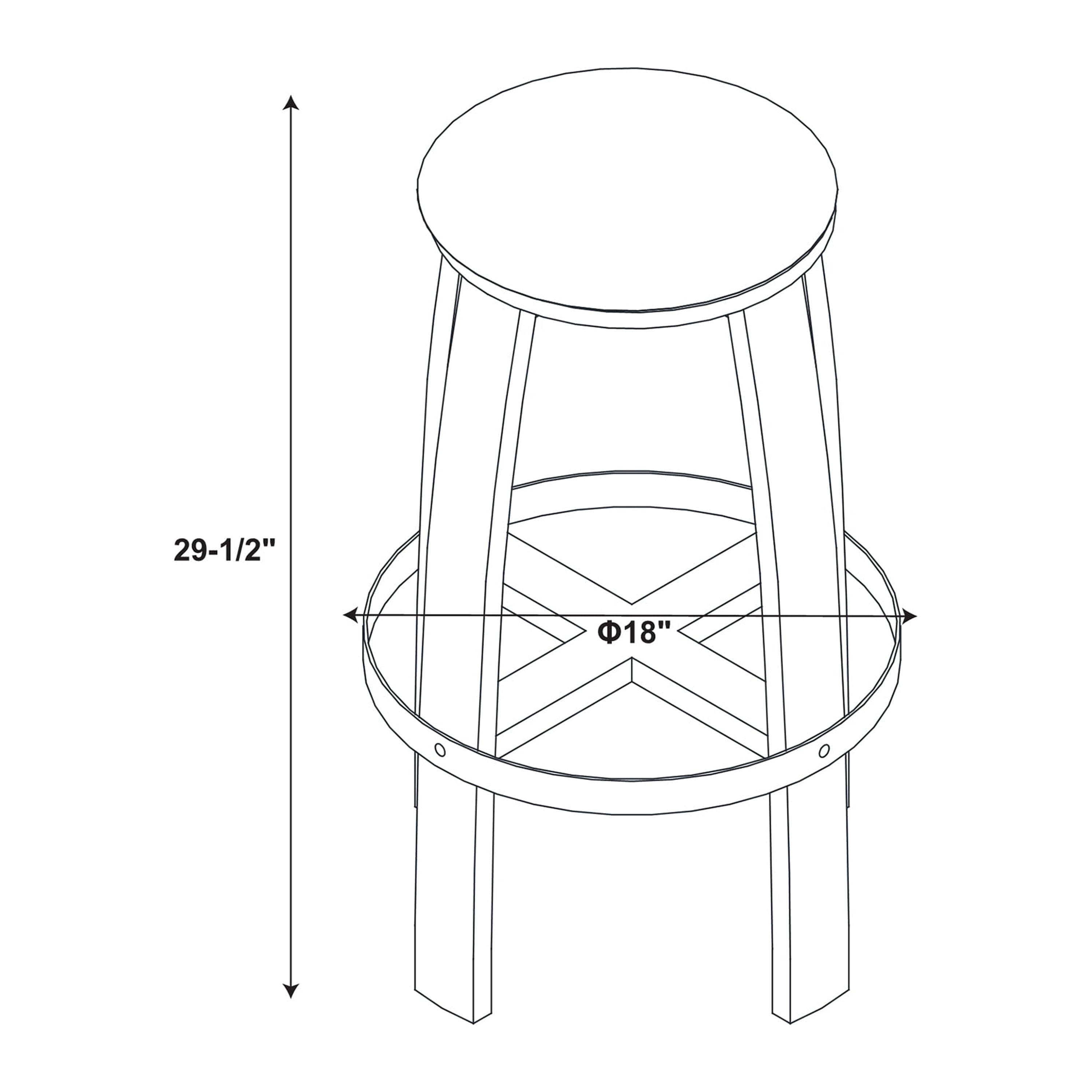 Powell Seaver 30" Round Swivel Backless Barstool, Rustic Dark Brown