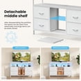 thumbnail image 3 of TV Stand with LED Lights and Power Outlet, Entertainment Center for 45 inch TV, 4 Drawer Fabric Dresser with Charging Station, Modern Gaming Console Table for Bedroom & Living Room, White, 3 of 6