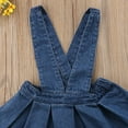 Musuos Little Girls Suspender Skirt, 15T Denim Solid Color Waist