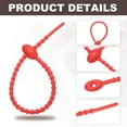 thumbnail image 3 of Uxcell 8 Inch Silicone Cable Ties, 20pcs Rubber Reusable Twist Zip Ties Organizer for Home Office Kitchen Food bags Wires Adjustable Bag Clip, Deep Red, 3 of 6