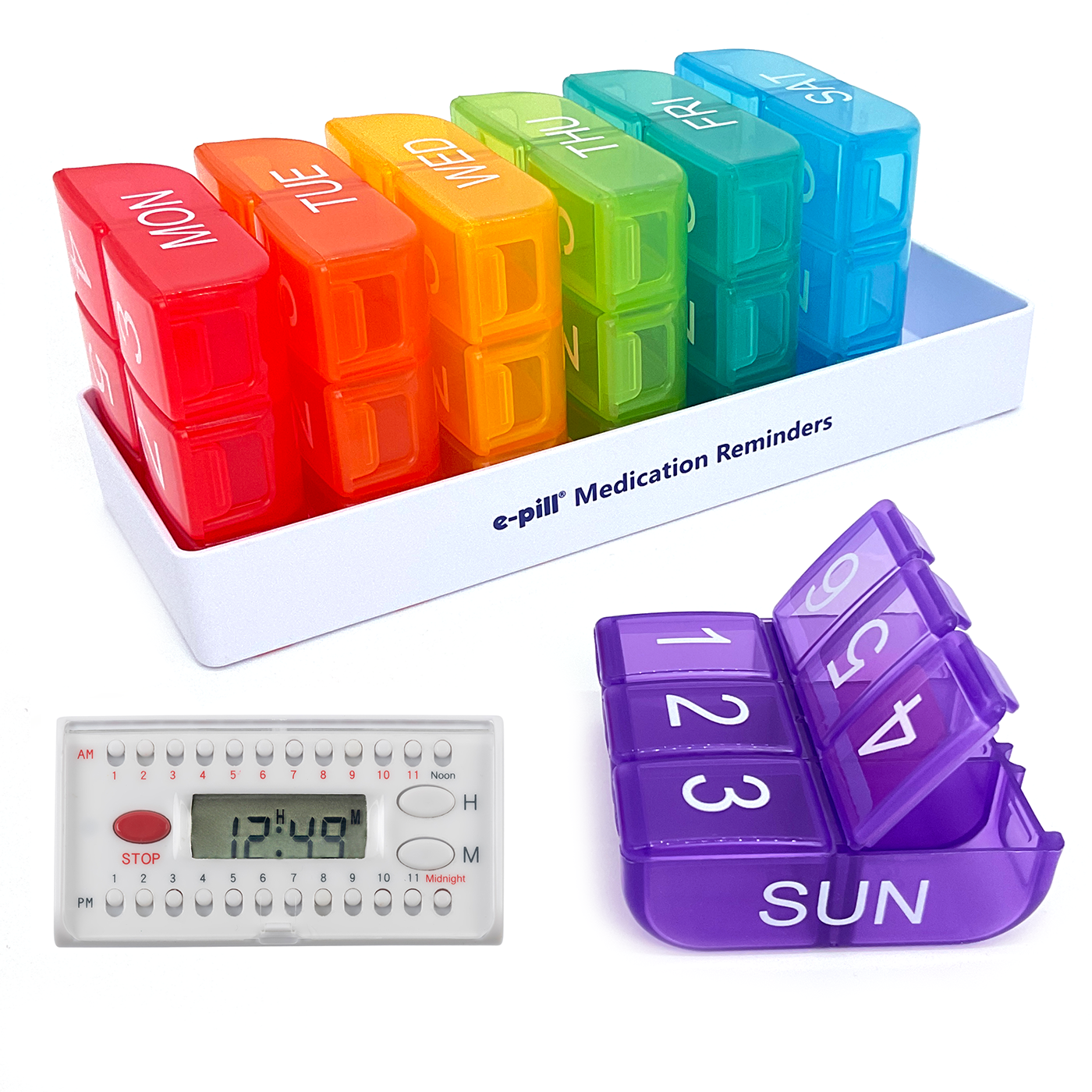 6 Times A Day X 7 Day Weekly Pill Organizer e-pill 6 Times a Day x 7 Day Weekly Pill Reminder Organizer - with
