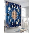 thumbnail image 3 of Shower Curtain Celestial Sun and Moon Bathroom Curtains with Hooks, Waterproof Fabric Blue Starry Galaxy Boho Bath Shower Curtains Set for Bathroom Bathtubs Decor 36x72 Inch, 3 of 8