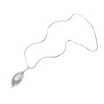 thumbnail image 4 of Encanto de las mujeres colgante de de imitación de gotas de agua de invierno suéter collar decoración Blanco plateado Zulema Cadena larga del suéter, 4 of 8