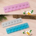 thumbnail image 4 of Yuarrent Caja de pastillas de 2 piezas, contenedor de almacenamiento semanal portátil para tabletas, dispensador a prueba de polvo, organizador Type3 NO3, 4 of 6