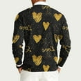 thumbnail image 3 of Fgvctg Men's Ribbed Valentine's Day Sweater Knit Crewneck Sweater Love Heart Print Romantic Pullover Slim Fit Long Sleeve Sweaters Oversized Spring Blouse Yellow M, 3 of 6