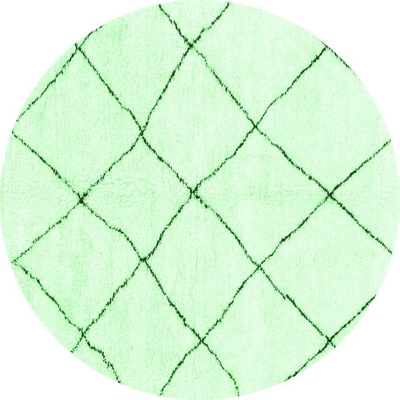 Ahgly Company Indoor Round Solid Emerald Green Modern Area Rugs, 4' Round