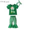 thumbnail image 2 of Baby St Patricks Day Outfit Body para niña Camiseta Estampada Top Pantalones Largos Ropa para niños, 80, 2 of 6