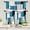 Blue and Grey, variant on Kitchen Curtains and Valances Set 3 Piece Kitchen Curtains 36 Inch Length Small Kitchen Window Curtains Over Sink Blue Grey Modern Abstract Art Window Treatment Tiers for Window Decor, Blue