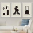thumbnail image 2 of PixonSign Framed Canvas Print Wall Art Set Minimal Dark Geometric Mid-Century Collage Abstract Shapes Illustrations Modern Art Boho Decorative for Living Room, Bedroom, Office - 24"x36"x3 WHITE, 2 of 5