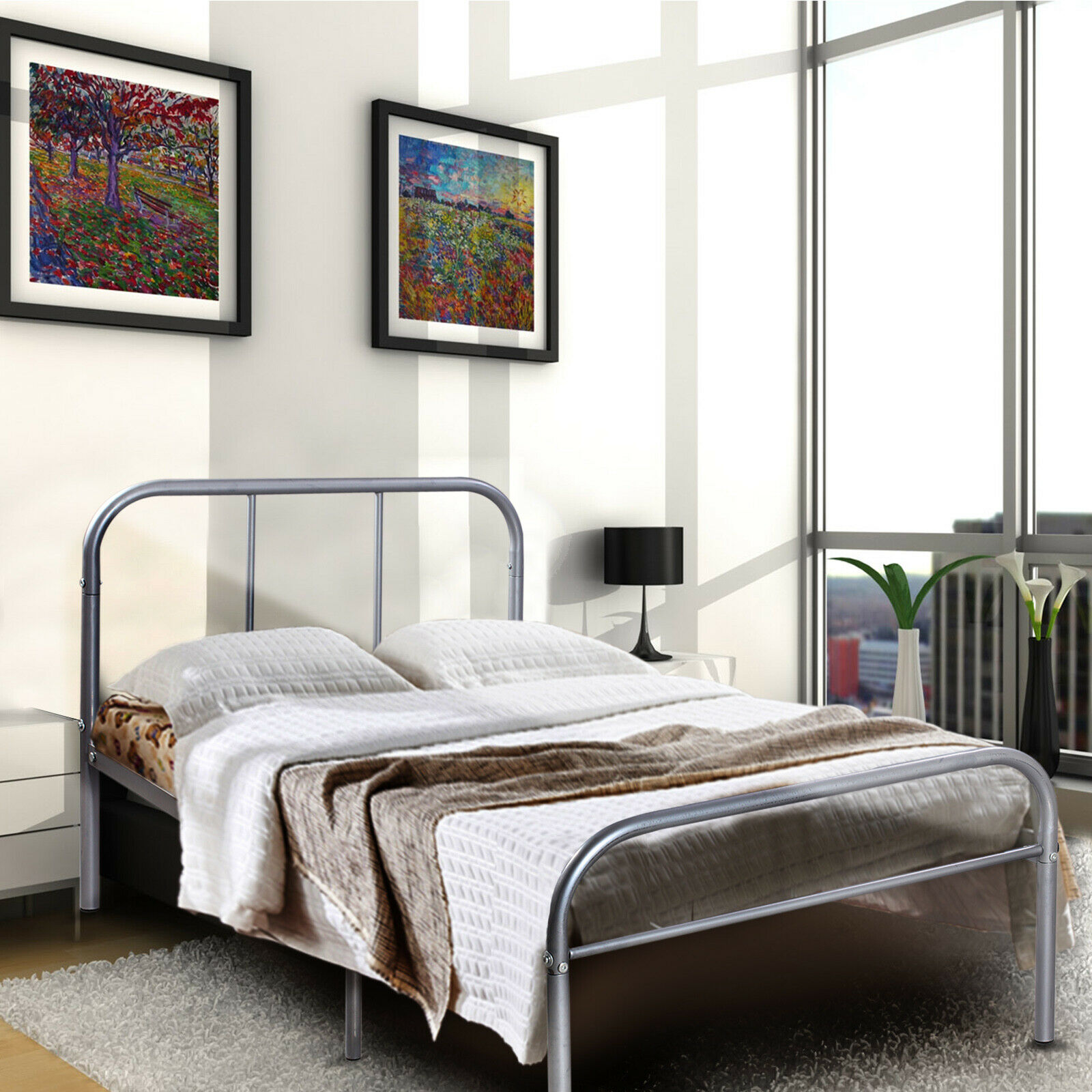 Buy Voilamart Twin Metal Bed Frames with Headboard and Footboard