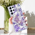 thumbnail image 2 of Compatible with Samsung Galaxy S24 Plus Bling Diamond Case Luxury Glitter Shiny Sparkly 3D Butterfly Flower Crystal Rhinestones Phone Case for Women Girly Slim Shockproof Phone Cover, Purple, 2 of 6