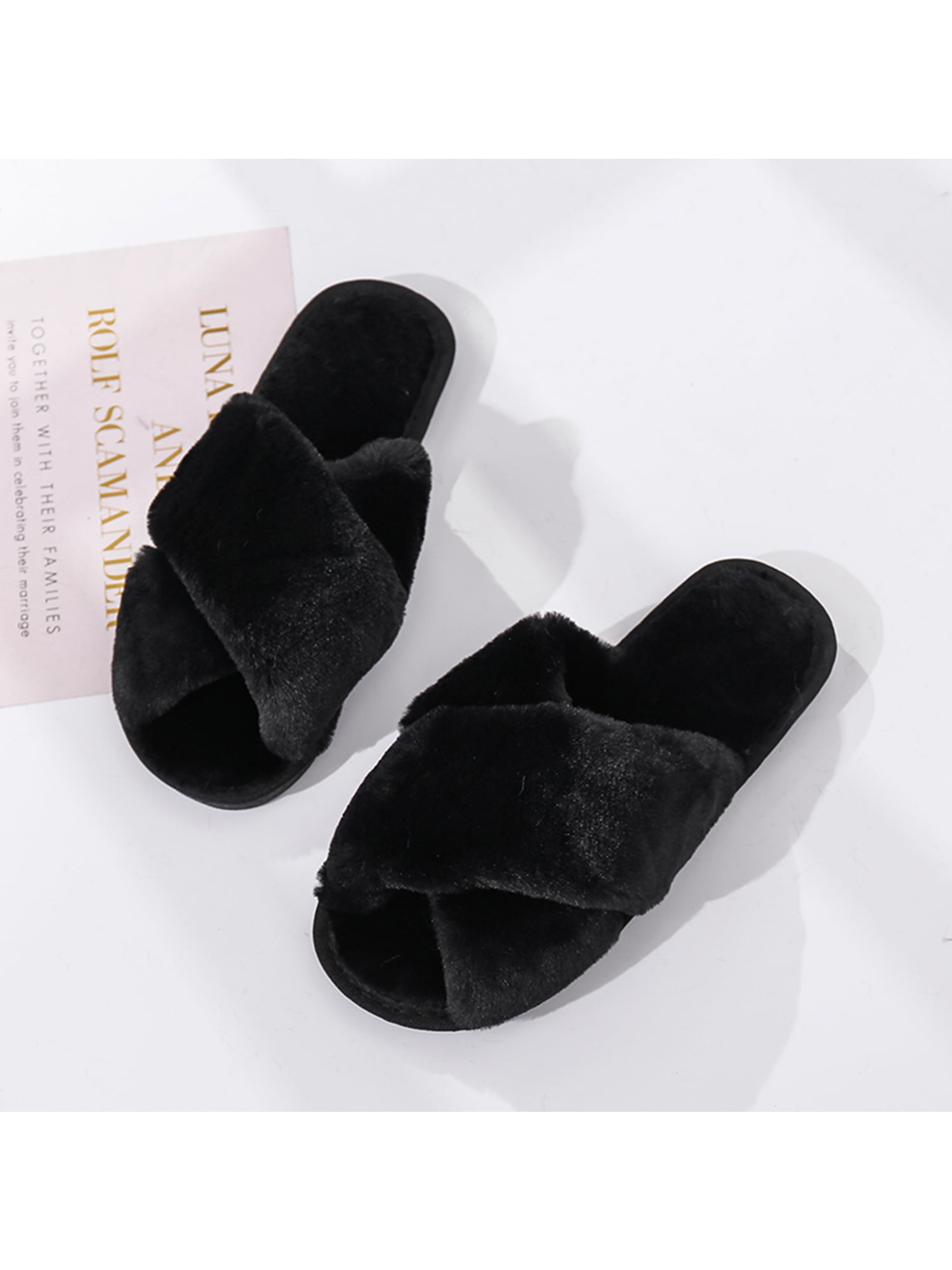 mule fluffy slippers