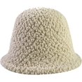 thumbnail image 3 of CoCopeaunts Bucket Hats for Women Solid Color Winter Lamb Velvet Mens Fisherman Caps Windproof Warm Fluffy Sherpa Basin Hats, 3 of 8