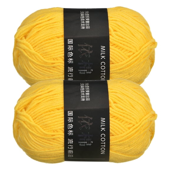 Uxcell Acrylic Yarn Skeins Soft Crochet Yarns for Knitting and Crocheting Craft Project Yellow