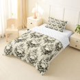 thumbnail image 2 of Homewish Boho Skull Skeleton Twin Comforter Sets,Hipple Damask Bedding Set,Beige,Reversible,2pcs,1 Comforter and 1 Pillowcase, 2 of 7