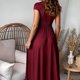 thumbnail image 4 of Vestido Largo De Fiesta Elegante vestido dividido de cintura alta Vestido de noche con escote en V profundo Vestidos (Rojo vino XL) Cgtredaw para Mujer Vino rojo T M, 4 of 6