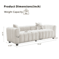 thumbnail image 2 of 84" Teddy Velvet 3-Seater Bubble Couch, Plush Modern Sofa with Deep Seat & 6 Metal Legs for Living Room, Bedroom, Office, 2 of 7
