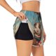 thumbnail image 1 of Balery Hot Air Balloon Guinea Pig Pantalones cortos deportivos para mujer con forro y dos bolsillos, elásticos, para entrenamiento, gimnasio, yoga-Large, 1 of 7