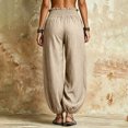 thumbnail image 4 of Womens High Waist Harem Pants Casual Solid Color Loose Fit Baggy Lantern Long Pants with Pockets, 4 of 6