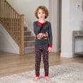 thumbnail image 4 of NIPAXO Toddler Boys Pajamas Set Long Sleeve Charcoal Grey "HERO" Fire Truck Graphic Thermal Sleepwear with Red Cuffs for Kids, 4 of 8