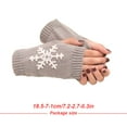 thumbnail image 3 of 1 Pair Knit Half Finger Glove Comfortable Winter Delicate Simple Knitting Craft Fingers Covers Hand Cover with Snowflake Pattern Light grey, 3 of 6