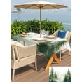 thumbnail image 6 of 54x80 Inch Outdoor Tablecloth with Umbrella Hole Zipper Rectangle Watercolor Forest Rectangular Tablecloths Outside Waterproof Green Foggy Natural Landscape Plants Patio Table Cover for Picnic Party, 6 of 8