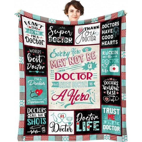 Doctor Gifts, Gifts for Doctors Female, Doctor Gifts for Women, Best Doctor Ever Gifts, Future Doctor Gifts, National Doctors Day Gifts, Medical Dr Doctor Appreciation Present Throw Blanket 60"X50"