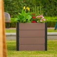 thumbnail image 3 of Edtara Jardinière Surélevée à l'Allure Bois, Bac de Plantation Combinant une Construction Composite Durable avec un Design à Racines Profondes et une Structure Gain de Place, Idéal pour les Légumes, Herbes Ou Fleurs d'Extérieur, 3 of 6
