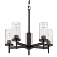 thumbnail image 4 of Golden Lighting Winslett 5-Light Steel Metal & Glass Chandelier in White Gold, 4 of 8