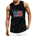 thumbnail image 2 of Delliss Men's Cotton Fashion Independence Day Vest Sleeveless 4th of July Crew Neck Solid Color Basic Top, 2 of 9