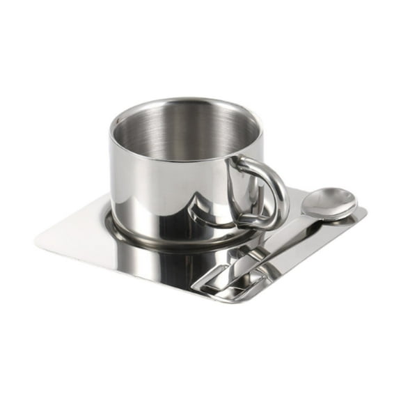 deevoka Coffee Cup Spoon Plate Set Serving Plate Tea Cup for Cafe Kitchen Restaurant