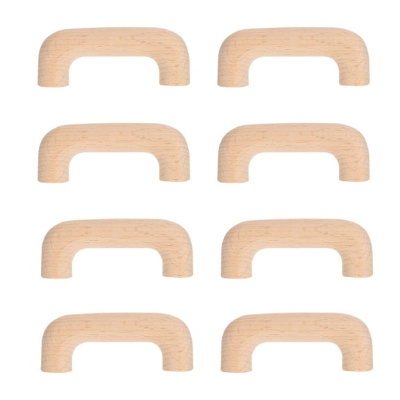 8 Pcs Wooden Handles Light Holder Practical Door