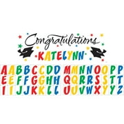 Party Central Pack of 6 Vibrantly Colored Congratulations Giant Party Banners with Alphabet Stickers