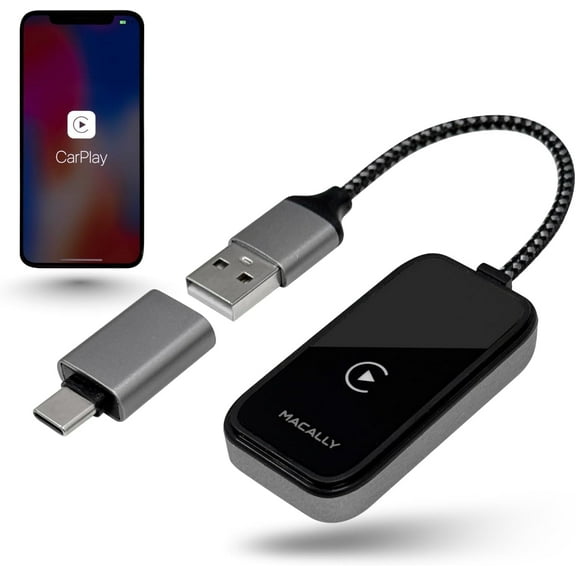 Wireless CarPlay Adapter for iPhone - Go Cordless in Seconds - USB Car Play Wireless Adapter for iPhone 6 or Newer, 2017 Cars or Newer with USB C   A , Seamless, Crisp Sound, Bluetooth/WiFi