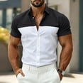 thumbnail image 2 of FRSASU Men's Casual Polo Shirt Short Sleeve Color Block Breathable Summer Golf Work Travel Beach Tops Black, 2 of 7