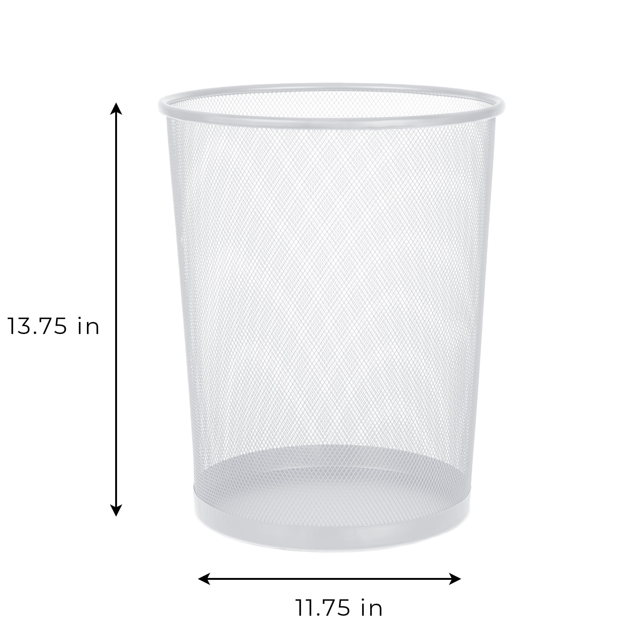 Storex Large/Tall Waste Basket, 15.5 x 11 x 20.75 Inches, Black, Case of 4  (00700U04C)