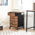 thumbnail image 2 of 5-Drawer Chest, File Cabinet, Office Cabinet with Drawers, Rolling Printer Stand, Filing Cabinet for Living Room, Home Office, Nonwovens Drawer, Easy Assembly, Rustic Brown, 2 of 18
