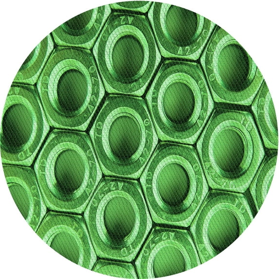 Ahgly Company Indoor Square Patterned Green Area Rugs, 3' Square