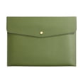 thumbnail image 2 of Artificial Leather Document Bag Green Leather Document Bag Waterproof File Folder with Removable Hand Strap Tote Envelope Case for Storage(1Pcs) Rkxzt, 2 of 9