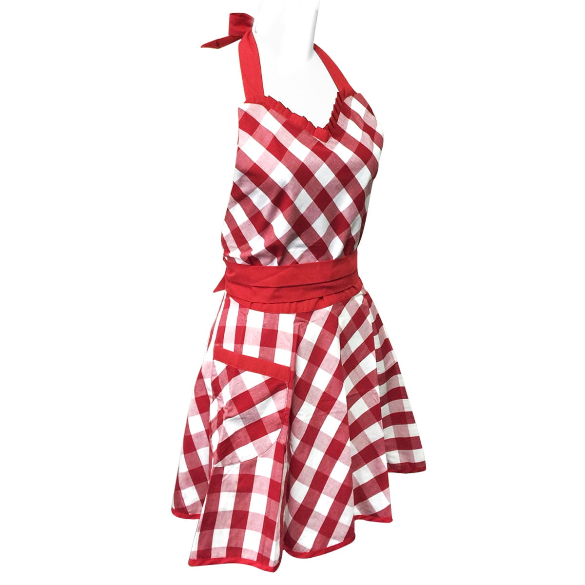 Wrapables® Adjustable Flirty Hostess Apron, Red Gingham