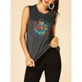 thumbnail image 6 of VILOVE Women Peace Love Shirt 70s Hippie Shirts Sunflower Graphic Shirt Vintage Hippy Gifts Sleeveless Tees Tops, 6 of 8