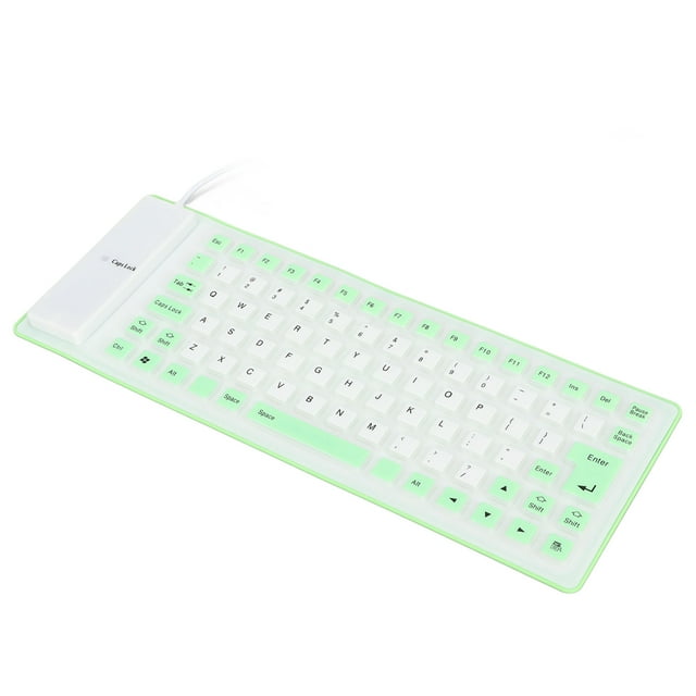 Silicone Keyboard Fully Sealed Design Lightweight Portable Oll Up Keyboard Rubber Keyboard Silent Soft Comfortable USB Wired Silicone Keyboard for PC