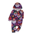 thumbnail image 2 of Odeerbi Christmas Onesie Pajamas for Family Holiday Sleep Jumpsuit Long Sleeve Family Christmas Pajamas Matching Sets Infant Fashion Printed Hooded Jumpsuit Sleepwear PJs Set Purple, 2 of 5
